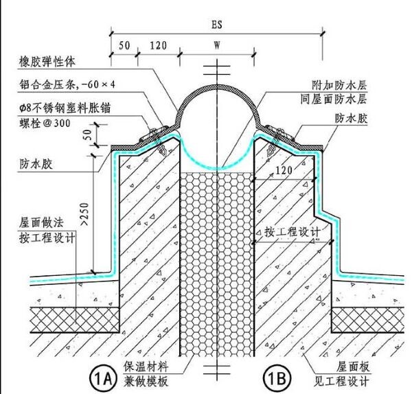 橡膠防震型屋面變形縫